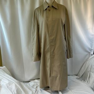 Hart Schaffner & Marx Corporate Collection Mens Tan Khaki Trench Coat Size 40L